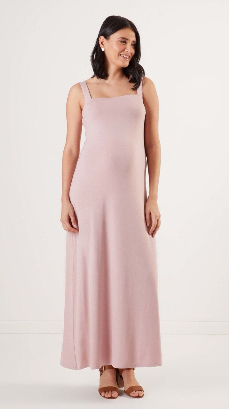 STOWAWAY Collection Cara Maternity Maxi Dress Dusty Rose Pink Size XL (NWT)